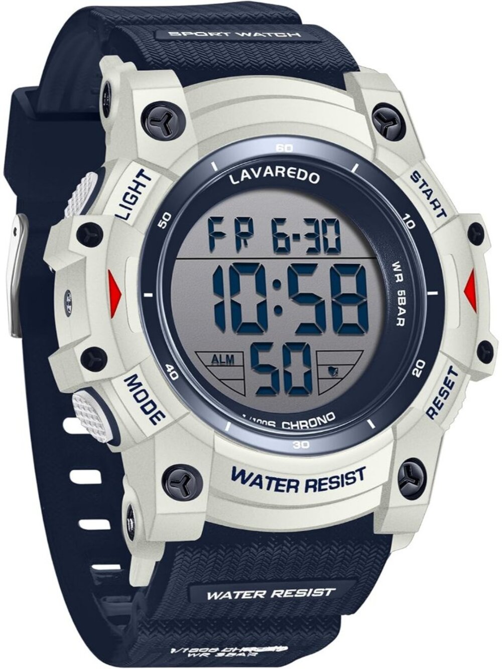 Men's Navy Blue Sports Outdoor Waterproof Digital  LED Backlight Wrist Watches